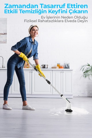 Robo 8 Başlıklı Şarjlı Dijital Temizlik Fırçası