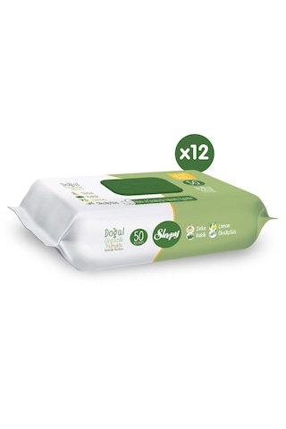Sleepy Doğal Organik Pamuklu Temizlik Havlusu 12 x 50'li 600 Yaprak