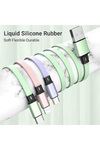 Suofeng 3.6ft Genişletilebilir 3-in-1 Şarj Kablosu: Lightning, Type-c, Micro Usb - Sarı 2a Hızlı Şarj, Silikon Malzeme