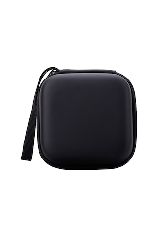 Yifomall Eva+pu Materyal Kulaklık Çantası - Usb, Veri Kablosu Ve Şarj Aleti İçin Çok Amaçlı Saklama Kutusu Siyah