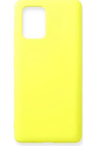 Newface Samsung Galaxy Uyumlu A91 / S10 Lite Kılıf Nano İçi Kadife Silikon Semeglbl - 9 - Sarı