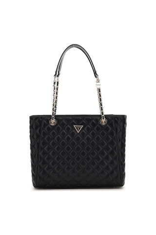 Kadın Zincir Askılı Kapitone Tote Çanta - Siyah Siyah