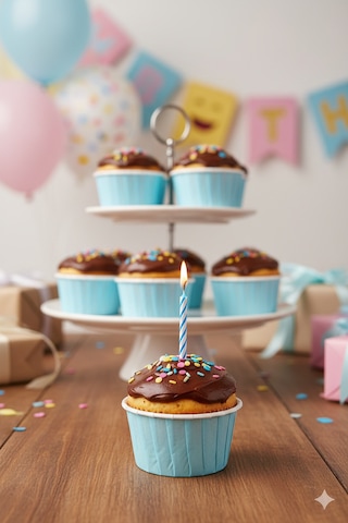 Karton Mavi Cupcake Kapsülü 50'li - Kek Ve Cupcake Sunum Kapsülü Diğer