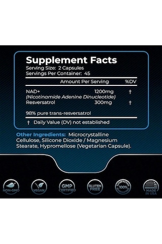 Wellnees Labs Nad + Resveratrol 1500 Mg 90 Kapsül- Usa Menşei.ithal-dmmedicine'den