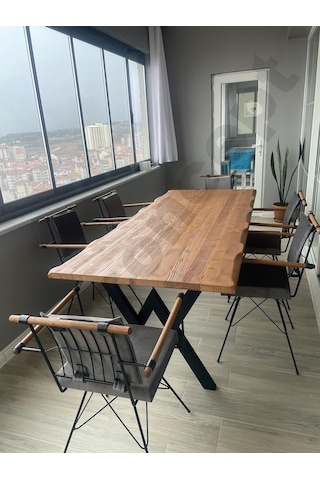 Ntconcept Doğal Ahşap Yemek Masası -60cm-120cm-h76cm