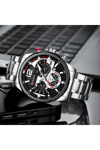 Curren 8395 Çelik Kayışlı Quartz Kol Saati Siyah-Gümüş