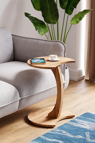 Jet Tekerlekli C Sehpa Koltuk Sehpası Yan Sehpa Zigon Sehpa Servis Sehpası Atlantik Çam