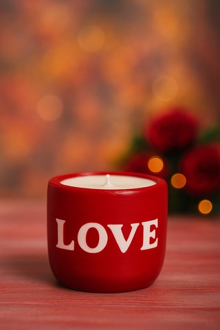 Dekoratif Kokulu Mum Love Kirmızı