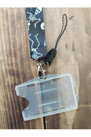 İskelet Kart Askısı Yaka Kartı Boyun Askı İpi Telefon Askısı Yatay Dikey Kart Koruyucu