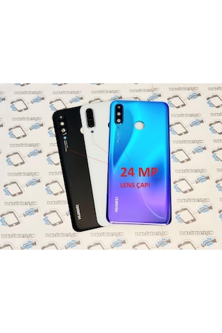 Tkgz - P30 Lite Arka Pil Batarya Kapağı ( Kamera Lensli 24 Mp ) (519535668) Mavi