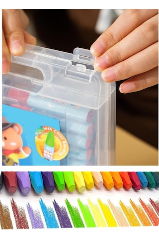24 Renk Pastel Boya Plastik Çantalı 1 Paket Fixpoint 24 Lü Pastel Boya Çok Renkli Pastel Boya Resim Okul Öğrenci Çok Renkli