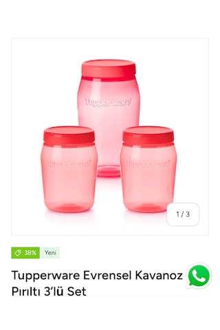 Tupperware Evrensel Kavanoz Set Kırmızı Tupperware Evrensel Kavanoz Set Kırmızı