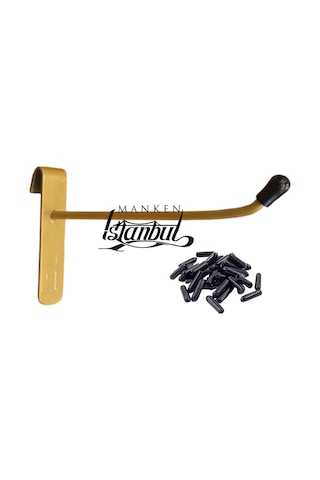 Tel Pano Kancası Koruma Kauçuklu Gold 20 Cm Deluxe Raf Askısı Ekstra Güçlü 65 Adet Gold