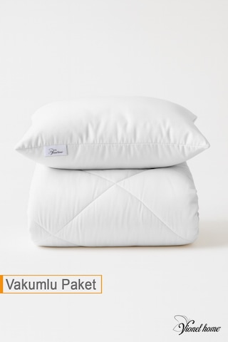 Ecotermo Beyaz Bebek Yorganı 95x145 CM + 1 Adet 35x45 Bebek Yastığı Yumuşak ve Nefes Alabilen