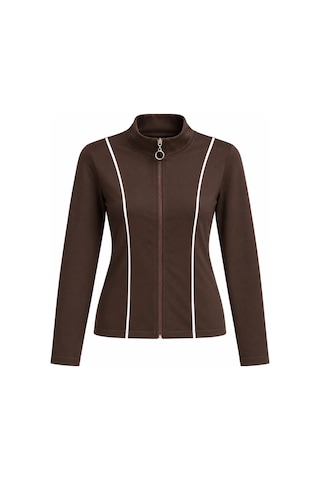 Nazzain Biye Detay Dar Kesim Sweatshirt Kahverengi
