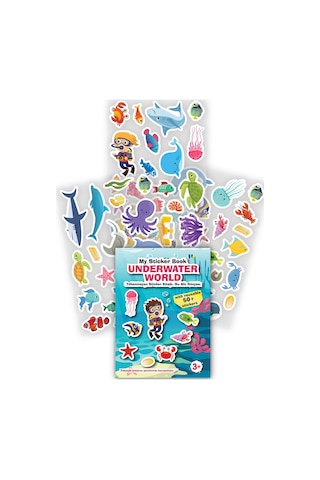 My Sticker Book '' Su Altı Dünyası-dinozorlar'' , 2li Set Tükenmeyen Sticker Kitabı