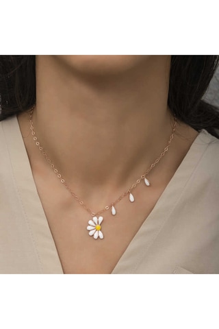 Casera's Gümüş Rose Papatya Seviyor Sevmiyor Kadın Kolye Csr2180810 Gümüş