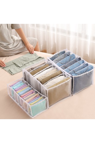 Yaozixa Ev Çekmecesi Giyim Bölücü Kutusu - Jean, Çorap, Alt Çamaşırı İçin Küçük Boy 32x12x12 Gri - Ev Ve Gardırop Düzen Aracı