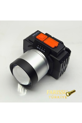 Gold Silver 2400 Lümen Güçlü Led Kafa Lambası - 4 Modlu, Sos Özellikli, Yağmur Geçirmez Gri