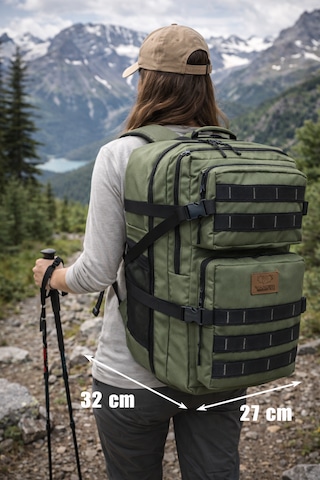 Season Mountaıner Suya Dayanıklı Unisex Sırt Çantası Kamp, Seyahat Ve Günlük Kullanım İçin Geniş Hacimli Ortopedik Yeşil