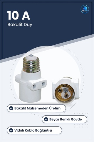 Bakalit Pazarıcı Duy Fişi 10 A Elektrik Tesisat Aydınlatma Armatü