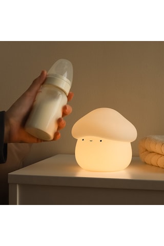 Reedark Silikon Mantar Gece Lambası: Dokunarak Aç/kapat, 15/30 Dakika Gecikmeli Kapatma, 2 Seviye Parlaklık, 2600k Islak Beyaz Işık, 1w Beyaz