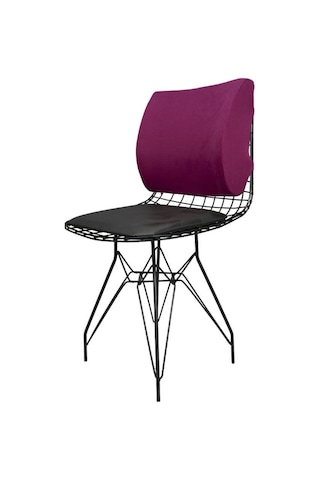 Viscofoam Ortopedik Bel Yastığı Ofis Sandalye Araç Koltuk Bel Destek Yastığı Visco Bel Yastığı Mürdüm