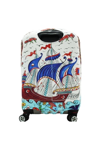 My Saraciye 57 Valiz Kılıfı, Bavul Kılıfı - Çini Gemi 57 Çok Renkli