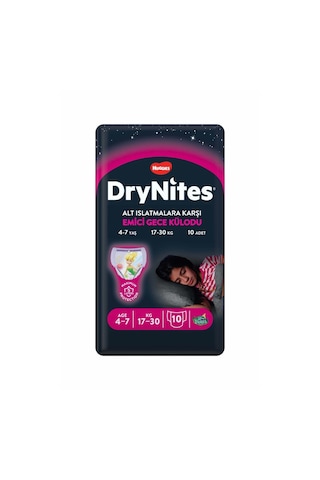 DryNites Huggies Emici Gece Külodu Kız 4-7 Yaş 17-30 Kg 10'lu