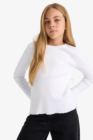 Defacto Kız Çocuk Bisiklet Yaka Basic Düz Fitilli Kaşkorse Uzun Kollu Okul Tişörtü B2387a825auwt34 Beyaz