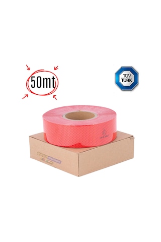 Reflektör Reflektif Petekli Şerit Bant 5 Cm X 50 Metre Kırm Tdrtr