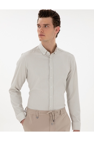 Pierre Cardin Erkek Çağla Gömlek Desenli 50301583-vr016 Çağla Yeşil