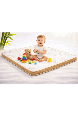 Bamboo 120x120 5 Cm Oyun Alanına Uygun Sünger Oyun Parkı, Oyun Alanı Bebek Yatağı