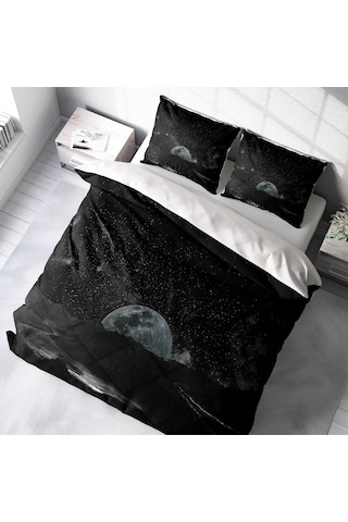 Monohome Dark Moon 3D Pamuk Saten Çift Kişilik Nevresim Takımı Çok Renkli