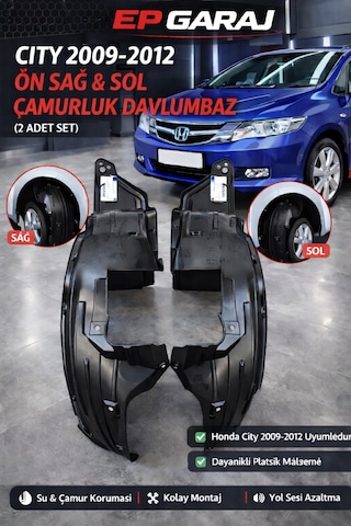 Honda Cıty 2009 2012 Model Sağ & Sol Çamurluk Davlumbaz Takımı