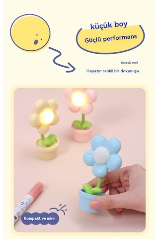 Yeni Mini Çiçek Göz Koruması Gece Lambası-pembe Açık Pembe