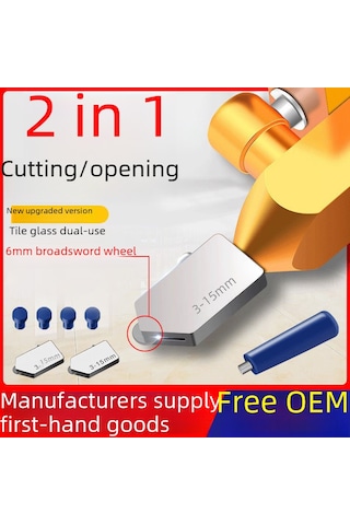 Teltree Cam Ve Seramik Kesici Seti - 2'li Tek Parça El Aleti, 6mm Tekerlekli, 3-15mm Kalınlıkta Kesim, Seramik Fayans Ve Cam İçin Uygun