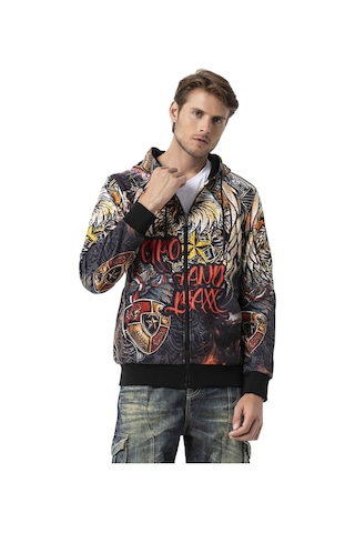 Cipo & Baxx Cl574 Kartal Desenli Kapşonlu Erkek Sweatshirt Siyah