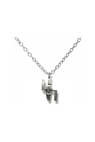 Kuru Kafa Figürlü Gotik Unisex Kolye 60 Cm Zamak Kaplama Zincirli Asi Ruhlu Metal Takı Çok renkli