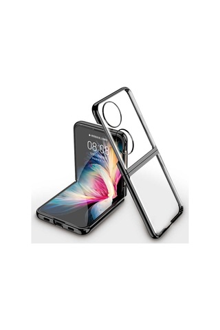 Rba Aksesuar Huawei P50 Pocket Kılıf Rba Kıpta Kapak - Siyah Siyah