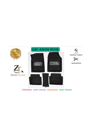 Peugeot 5008 Crossover 2017 Uyumlu 4 Cm Derin Havuzlu 3d Universal Oto Paspas Siyah-gri