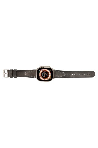 Bloomstrap Avilla Ash Gray Deri iOS Watch Uyumlu Kayışı-44/45/46/49mm