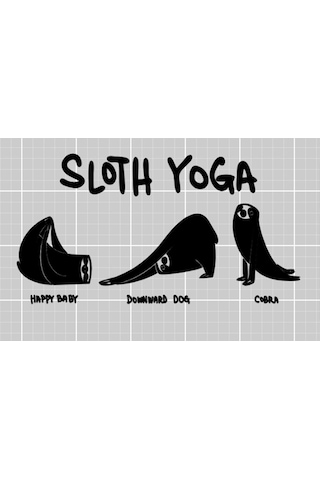 Tembel Hayvan Yoga Seti Sticker Otomobil Motosiklet Laptop Ayna