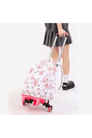 Ecronicword Tekerlekli Sırt Çantası Öğrenci Çantası Arabası C