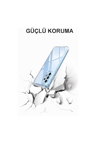 Samsung Galaxy Uyumlu M33 Kapak Kamera Korumalı Airbag Antishock Köşe Korumalı Silikon Şeffaf