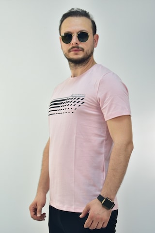 Escetic Erkek Pudra Slim Fit T-Shirt-3294 Pudra