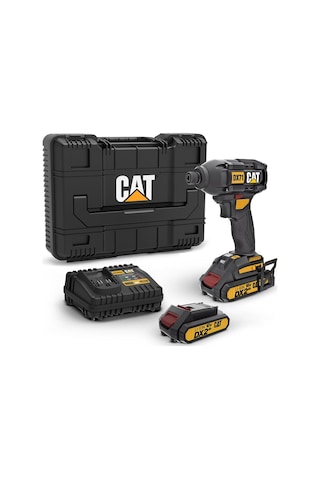 Cat DX71 18 Volt 2.0Ah Li-ion Çift Akülü 215 NM Kömürsüz Profesyonel Şarjlı Darbeli Tornavida