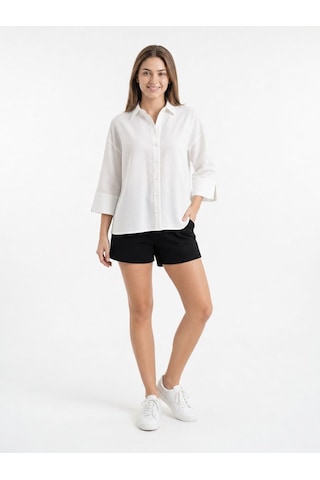 LOFT Loose Fit Kadın Gömlek U.kol Lf2043608 Q1.v1 Beyaz