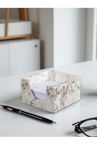 Bloknotluk El Yapımı Beton Bloknotluk 10x10 Cm Mermer Desen