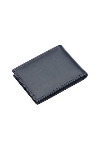 Westpolo Hakiki Deri Kağıt Para Ve Bol Şeffaf Kart Bölmeli Unisex Kartlık - 617 Lacivert